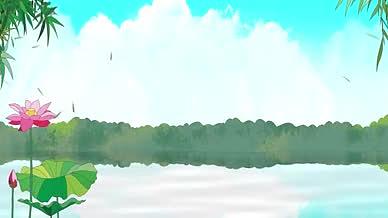 夏日荷塘主题清凉背景视频视频的预览图